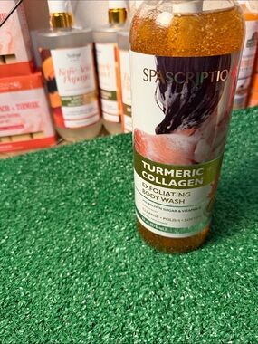 SpaScriptions Turmeric + Collagen Exfoliating Body Wash - Orange/Brown
